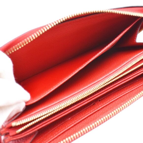 LOUIS VUITTON Zippy Wallet Long Monogram Empreinte Leather Red - Picture 9 of 16